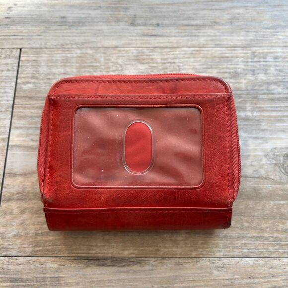 Buxton Wallet Fold Red Leather Genuine Vintage 90s Y2K - Picture 5 of 8